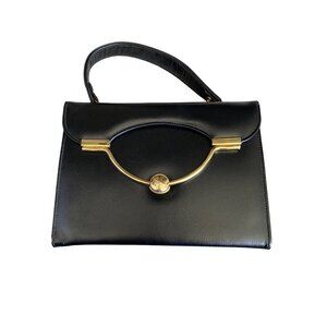 Vintage 60's Women's Original by Caprice Black Faux Leather Handbag